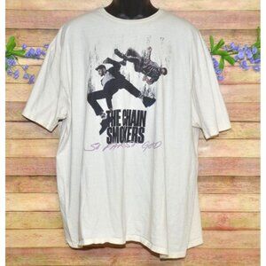 The Chainsmokers Unisex Beige Pullover Concert T-Shirt Size 3XL Graphic Print